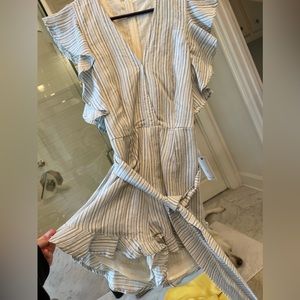 PLANET BLUE LINEN REESE ROMPER